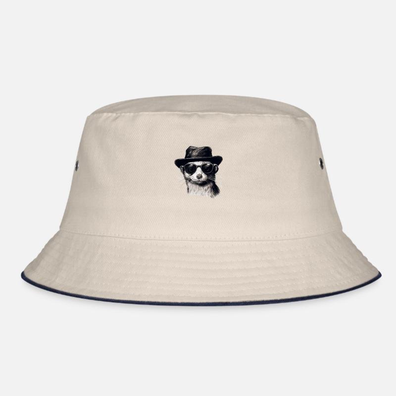 Otter with sunglasses and hat, Karl Otter Bucket Hat