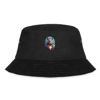 Lustiges Comic Nashorn - Bucket Hat - Schwarz - Vorne - Lela (165cm)