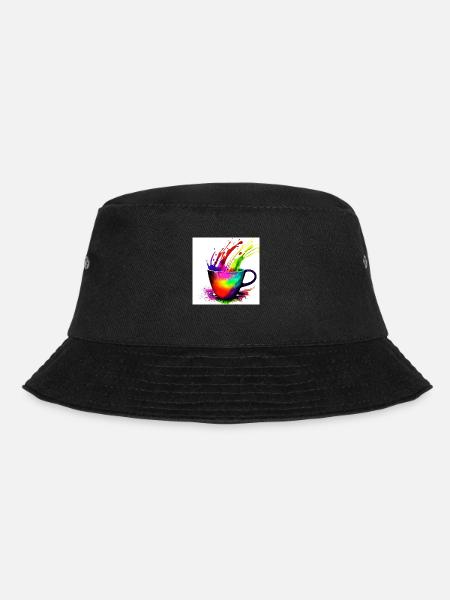 Coffee cups colorful 28 - Bucket Hat - black