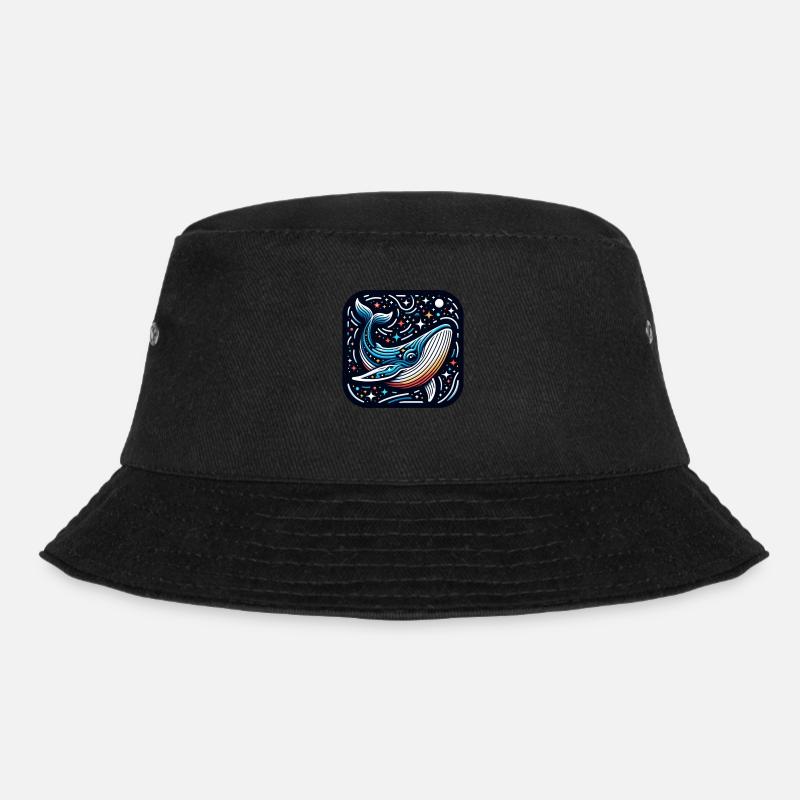 space whale - Bucket Hat - black