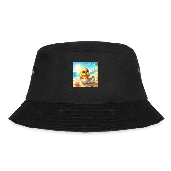Sweet chick hatches from an egg on the beach - Bucket Hat - black - Front - Lela (165cm)
