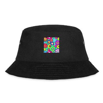 Flower Collage - Bucket Hat - Schwarz - Vorne - Lela (165cm)