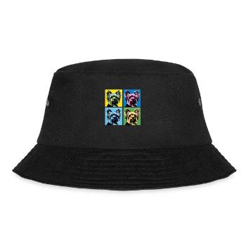 Pop Yorkshire Terrier Dog Portrait - Pet Portrait - Bucket Hat - black - Front - Lela (165cm)