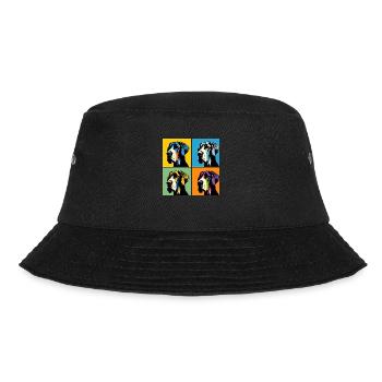 Pop Great Dane Dog Portrait - Pet Portrait - Bucket Hat - black - Front - Lela (165cm)