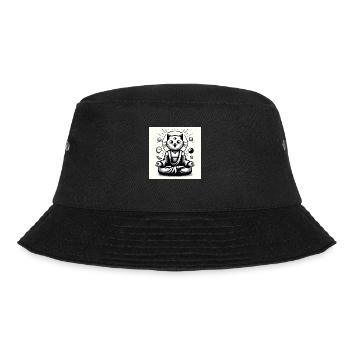 Gato Loco Katzenyoga Mantra Entspanung Catyoga - Bucket Hat - Schwarz - Vorne - Lela (165cm)