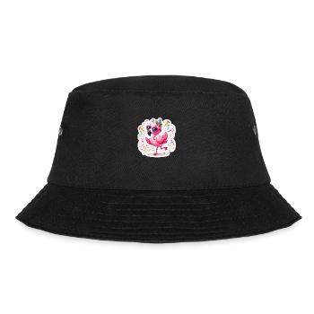 Tanzender Glücksflamingo - Bucket Hat - Schwarz - Vorne - Lela (165cm)
