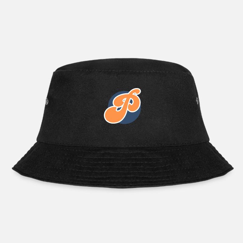 Buchstabe p orange sport - Bucket Hat - Schwarz