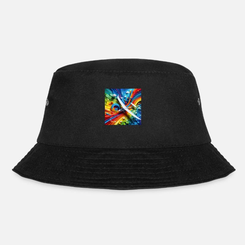 Model airplane on colorful background - Bucket Hat - black