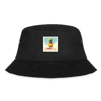 Funny pineapple dancing/exercising on the beach - Bucket Hat - black - Front - Lela (165cm)
