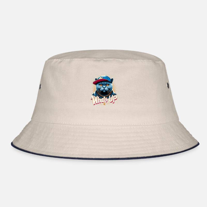 BKH Britisch Kurzhaar Blue Katze Gangsta Geschenk Bucket Hat