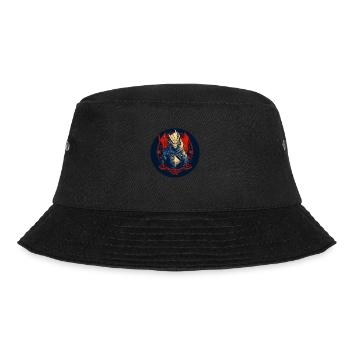 Die Rollenspiel Echse - Bucket Hat - Schwarz - Vorne - Lela (165cm)