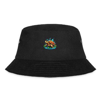 Coole Schildkröte - Bucket Hat - Schwarz - Vorne - Lela (165cm)