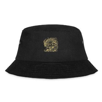 Fantasy-Drache, Anime-Drachenkopf, mythische Reptilienmagie - Bucket Hat - Schwarz - Vorne - Lela (165cm)