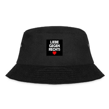 Liebe gegen rechts - Bucket Hat - Schwarz - Vorne - Lela (165cm)
