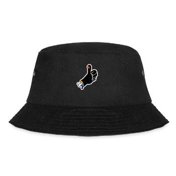 Daumen Hoch der Knochenhand : Sticky Queer Pride - Bucket Hat - Schwarz - Vorne - Lela (165cm)