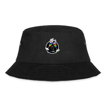 Sekt Gläser Prost zum Wohl : Sticky Queer Pride - Bucket Hat - Schwarz - Vorne - Lela (165cm)