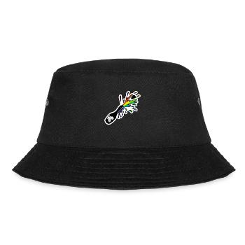Schampus-Flasche Sekt-Flasche : Sticky Queer Pride - Bucket Hat - Schwarz - Vorne - Lela (165cm)