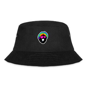 Hals über Kopf verliebt : Sticky Queer Pride - Bucket Hat - Schwarz - Vorne - Lela (165cm)