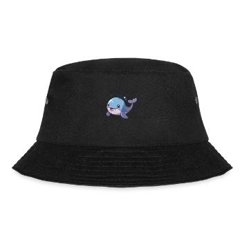 Cute Smiling Whale Caricature - Bucket Hat - black - Front - Lela (165cm)