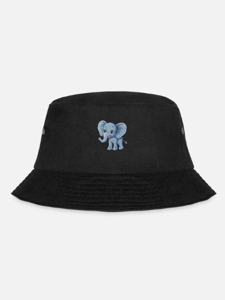 Niedlicher Elefant Für Kinderzimmer Wand - Bucket Hat - Schwarz