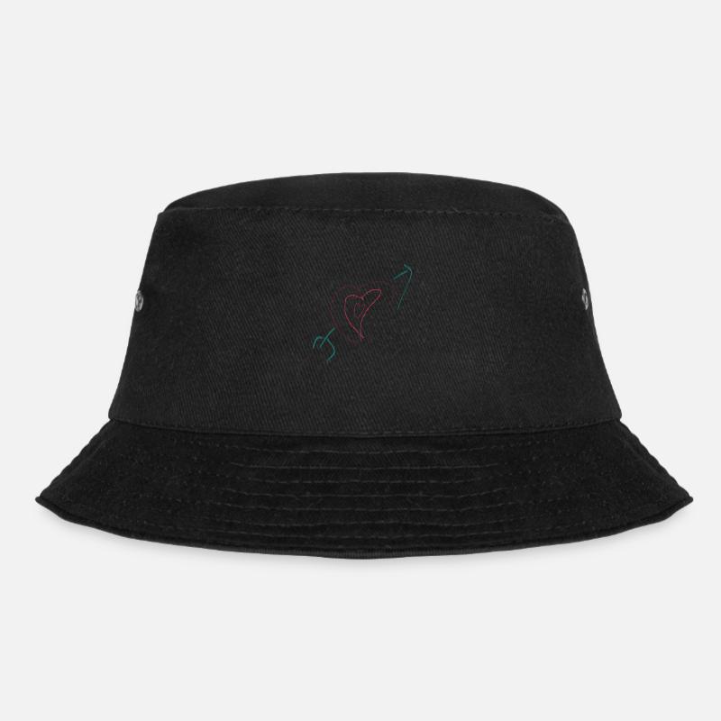 heart and arrow - Bucket Hat - black