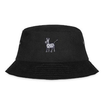 Lustiges Zebra Mit Einem Breiten Grinsen - Bucket Hat - Schwarz - Vorne - Lela (165cm)