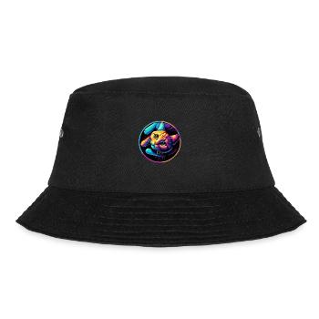 Katze Neon Bunt Farbig - Bucket Hat - Schwarz - Vorne - Lela (165cm)