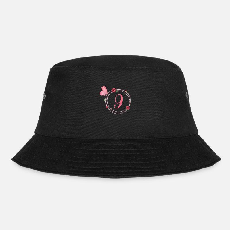 9. Geburtstag Schmetterlings- und Blumenmädchen - Bucket Hat - Schwarz