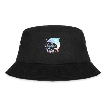 Dolphin Girl Beach Vacation Marine Biology - Bucket Hat - Schwarz - Vorne - Lela (165cm)
