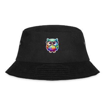 Cute Owl Kawaii Mascot - Bucket Hat - black - Front - Lela (165cm)