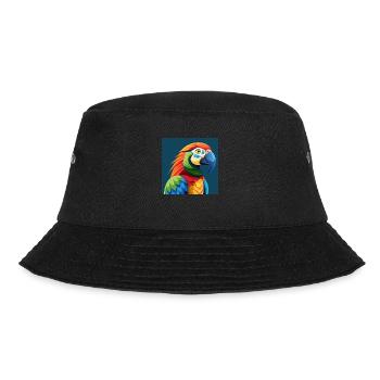 Tropischer Papagei - Bucket Hat - Schwarz - Vorne - Lela (165cm)