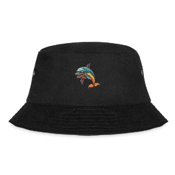 Dolphin Halloween Comic Funny - Bucket Hat - black - Front - Lela (165cm)