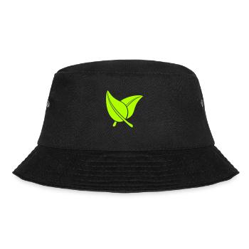 2 Green Beautiful Leaves Eco Spring Summer Nature - Bucket Hat - black - Front - Lela (165cm)