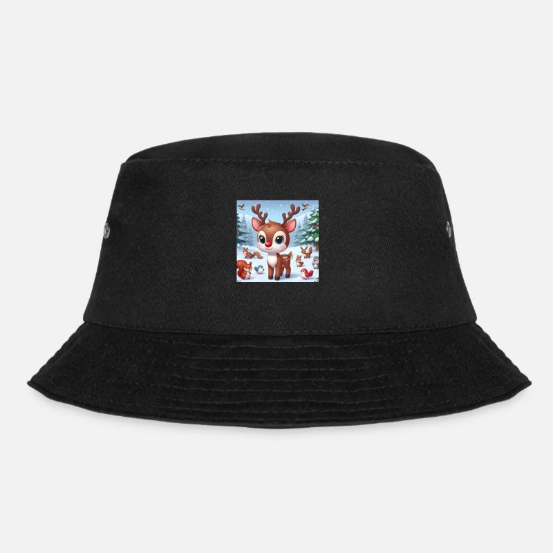 Renntier - Bucket Hat - Schwarz