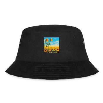 Sonnenblumen - Bucket Hat - Schwarz - Vorne - Lela (165cm)
