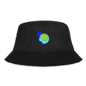 Palm Trees Turtle Swimming Stripe Sun Round - Bucket Hat - black - Front - Lela (165cm)