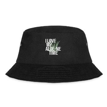 Aloe-Vera-Liebhaber und Introvertiert - Bucket Hat - Schwarz - Vorne - Lela (165cm)