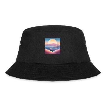 Minimalist mountain landscape at sunrise - Bucket Hat - black - Front - Lela (165cm)