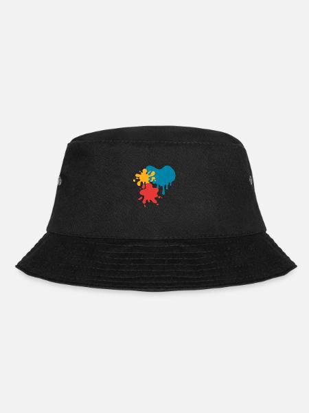 Farbkleckse - Bucket Hat - Schwarz