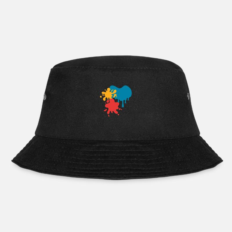 Farbkleckse - Bucket Hat - Schwarz