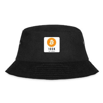 Crypto - Bitcoin goes 100k - Bucket Hat - Schwarz - Vorne - Lela (165cm)