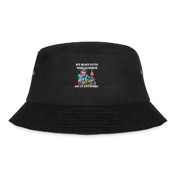 Modelleisenbahn Sprüche Zug Dampflok - Bucket Hat - Schwarz - Vorne - Lela (165cm)