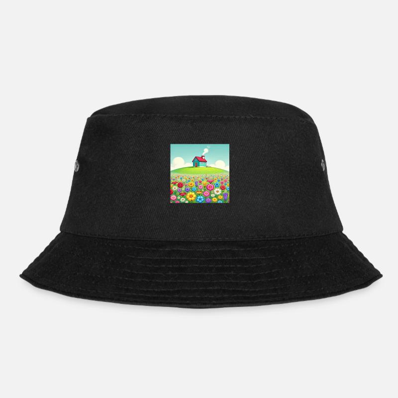 Das Häuschen auf der Blumenwiese - Bucket Hat - Schwarz
