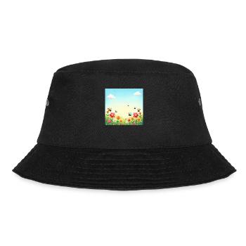 Spring Colourful Insect Parade – Sea of Flowers Sun - Bucket Hat - black - Front - Lela (165cm)