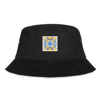 Mediterranean Blue and Gold Tile Design - Bucket Hat - black - Front - Lela (165cm)