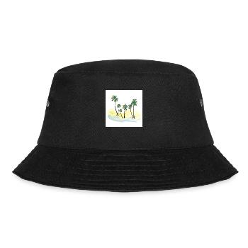 Paradiesischer Strand mit karibischen Palmen - Bucket Hat - Schwarz - Vorne - Lela (165cm)