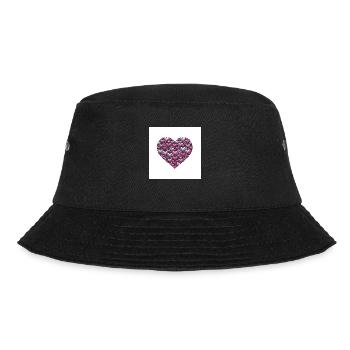 Herz III - Bucket Hat - Schwarz - Vorne - Lela (165cm)