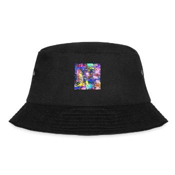 Ein Abstrakte buntes Fleckenbild - Bucket Hat - Schwarz - Vorne - Lela (165cm)