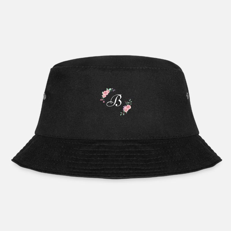 Lettre b florale rose - Bob - noir