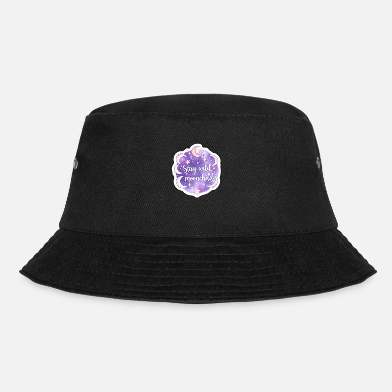Mystical Moonchild Celestial Boho Astrology - Bucket Hat - black